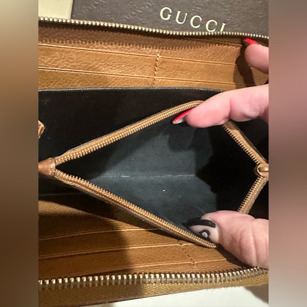 Gucci Long Zippy Tan Marrakech Leather Wallet w/GG Braid Tassels - Picture 12 of 13